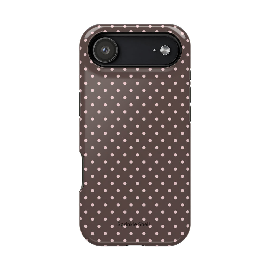 MagSafe Brown And Pink Polkadot Iphone Case