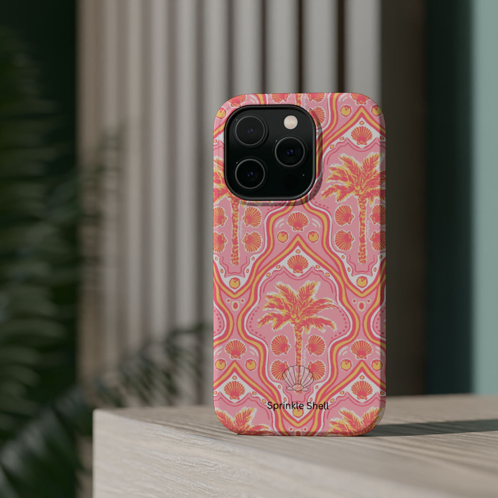MagSafe pink pink summer palm tree case