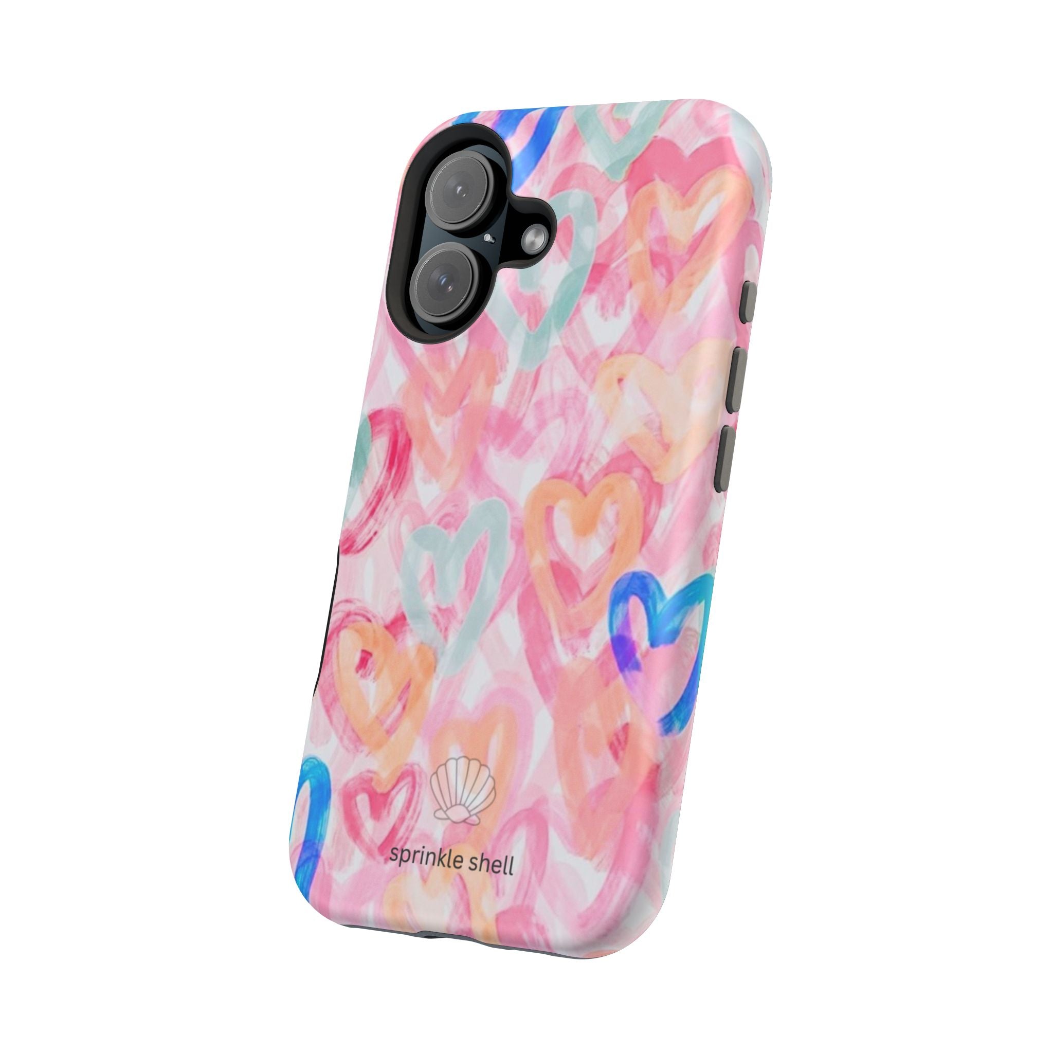 MagSafe rainbow hearts case