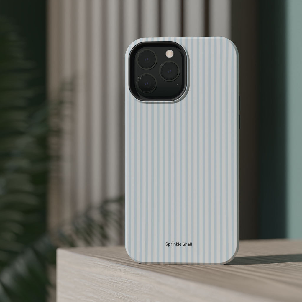 MagSafe light blue stripes iphone case