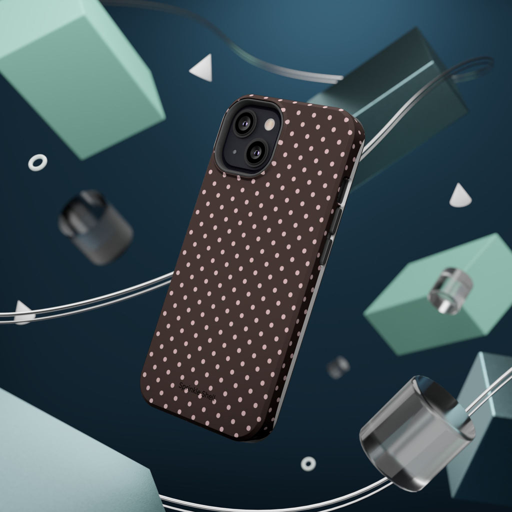 MagSafe Brown And Pink Polkadot Iphone Case
