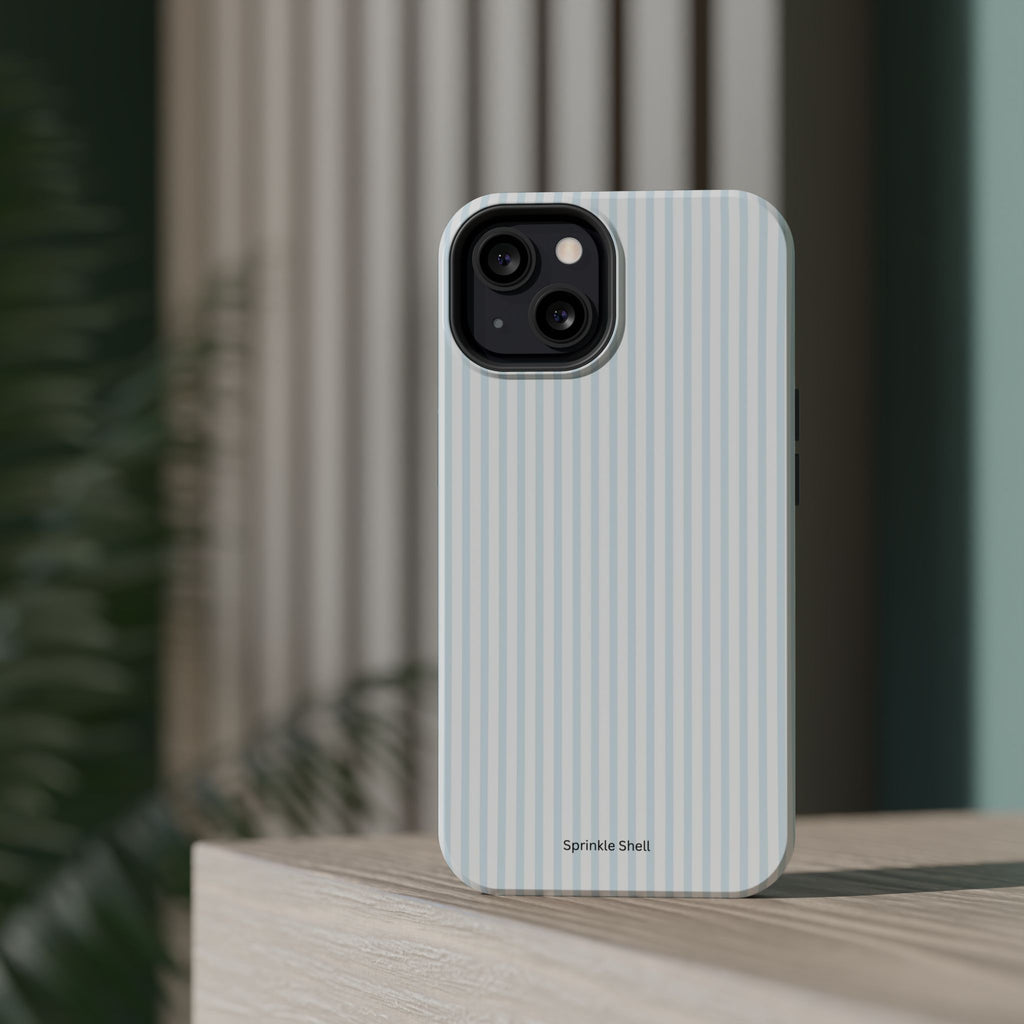 MagSafe light blue stripes iphone case