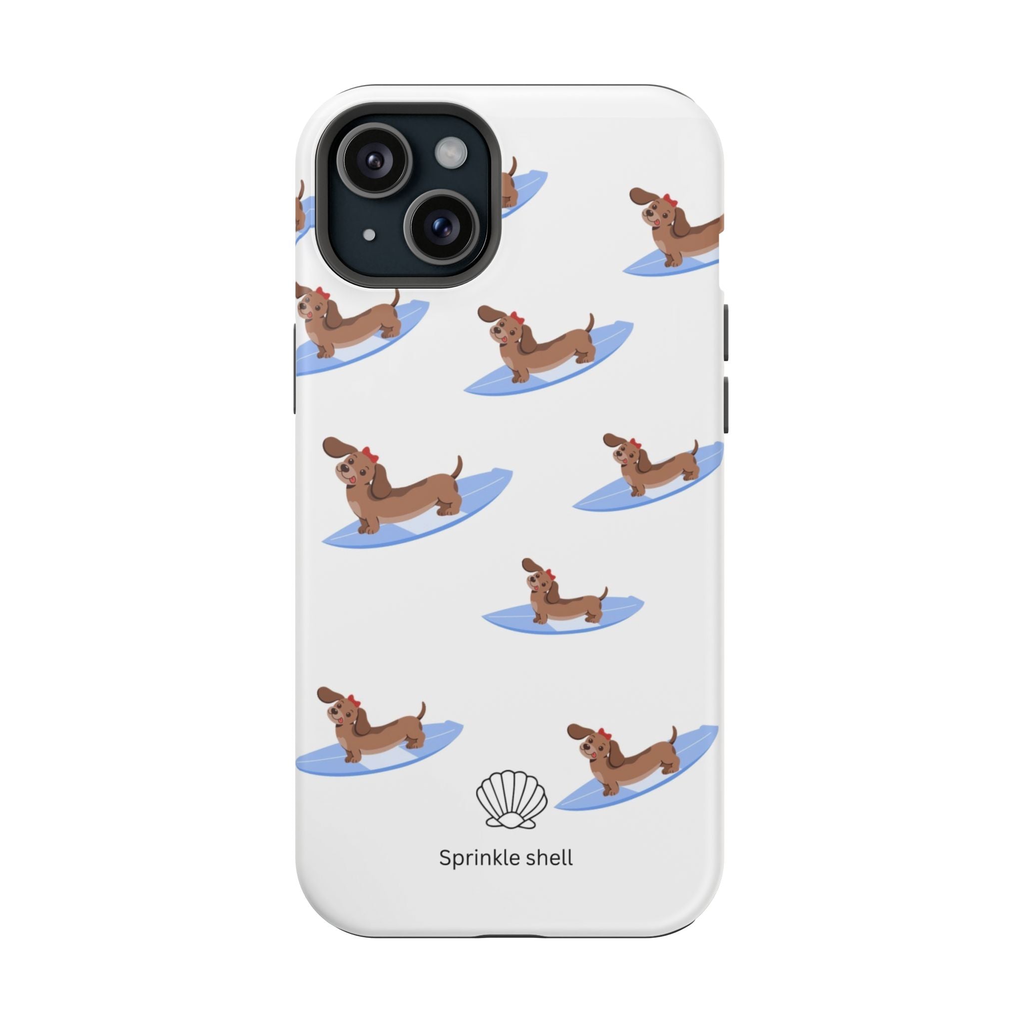 MagSafe surfing dachsund phone case