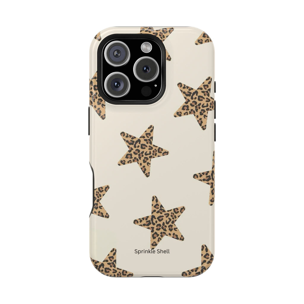 MagSafe Cheetah Print Stars iPhone Case