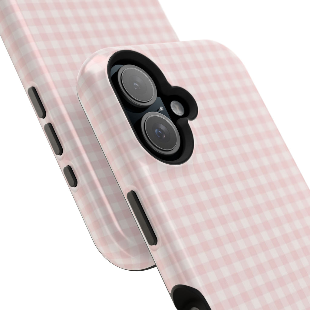 MagSafe light pink plaid case