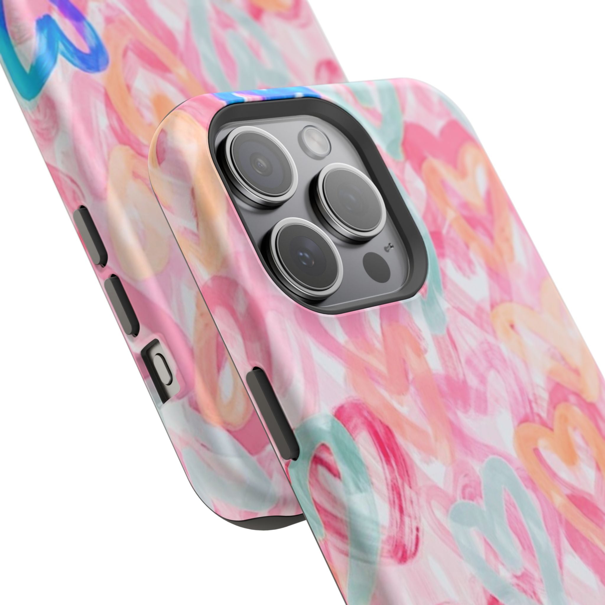 MagSafe rainbow hearts case