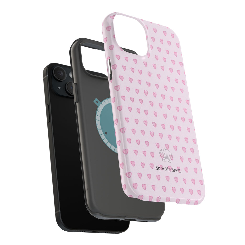 MagSafe pink hearts case