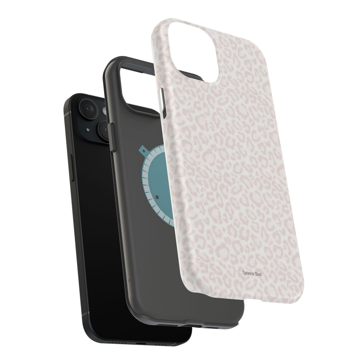 MagSafe white cheetah print case