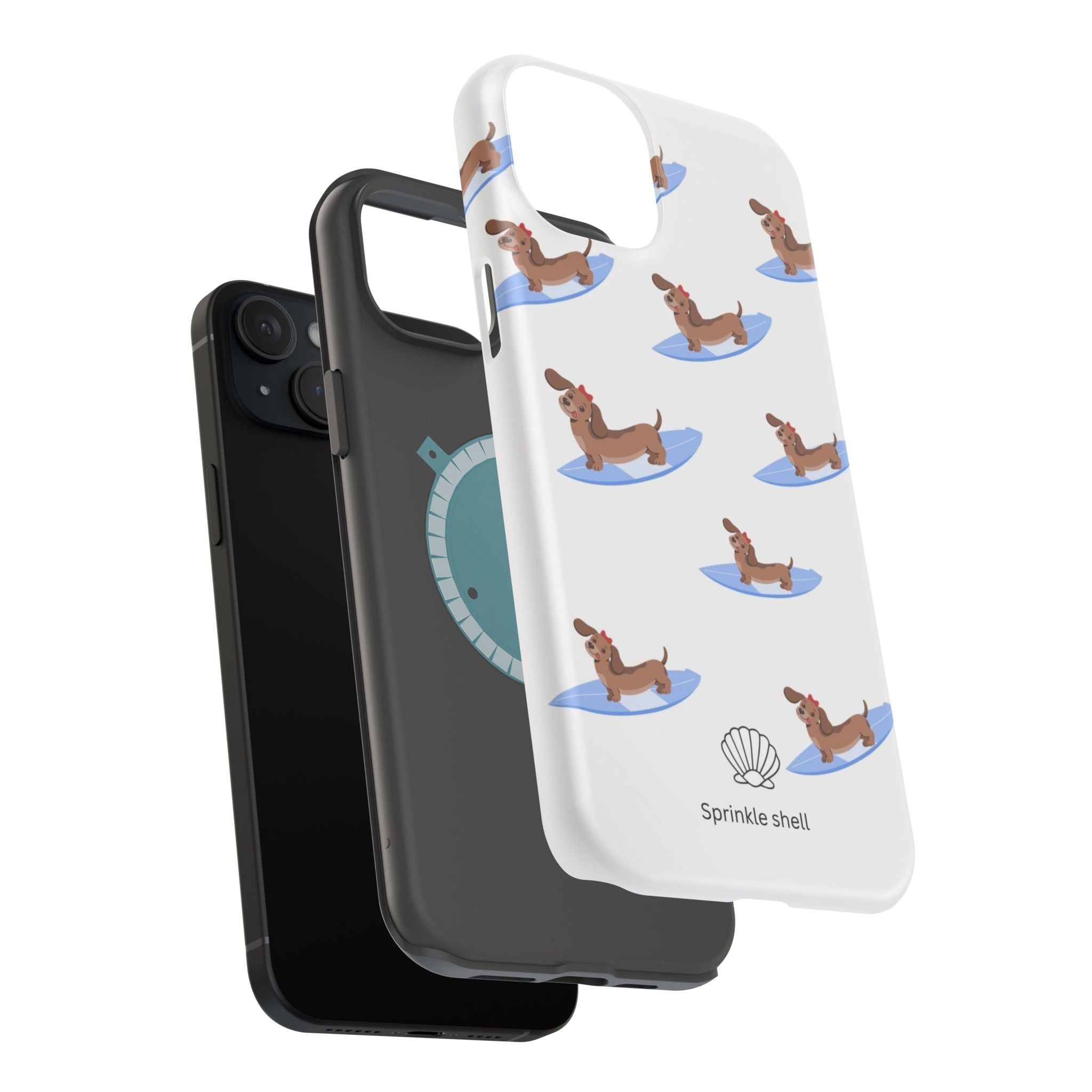 MagSafe surfing dachsund phone case