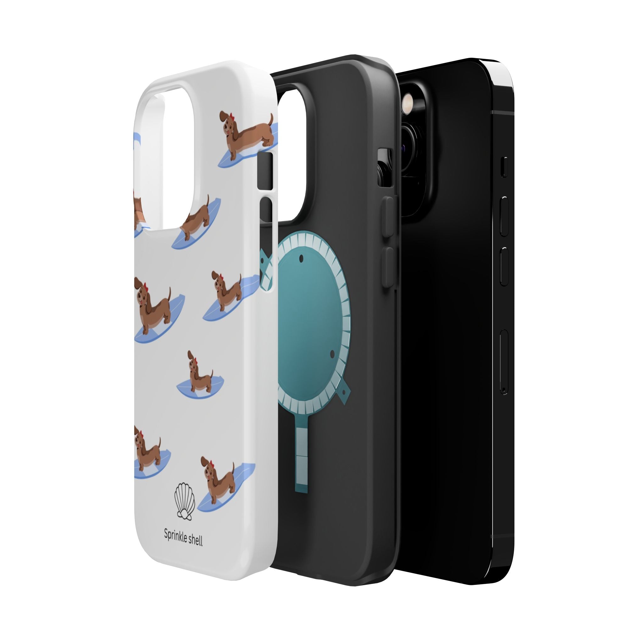 MagSafe surfing dachsund phone case