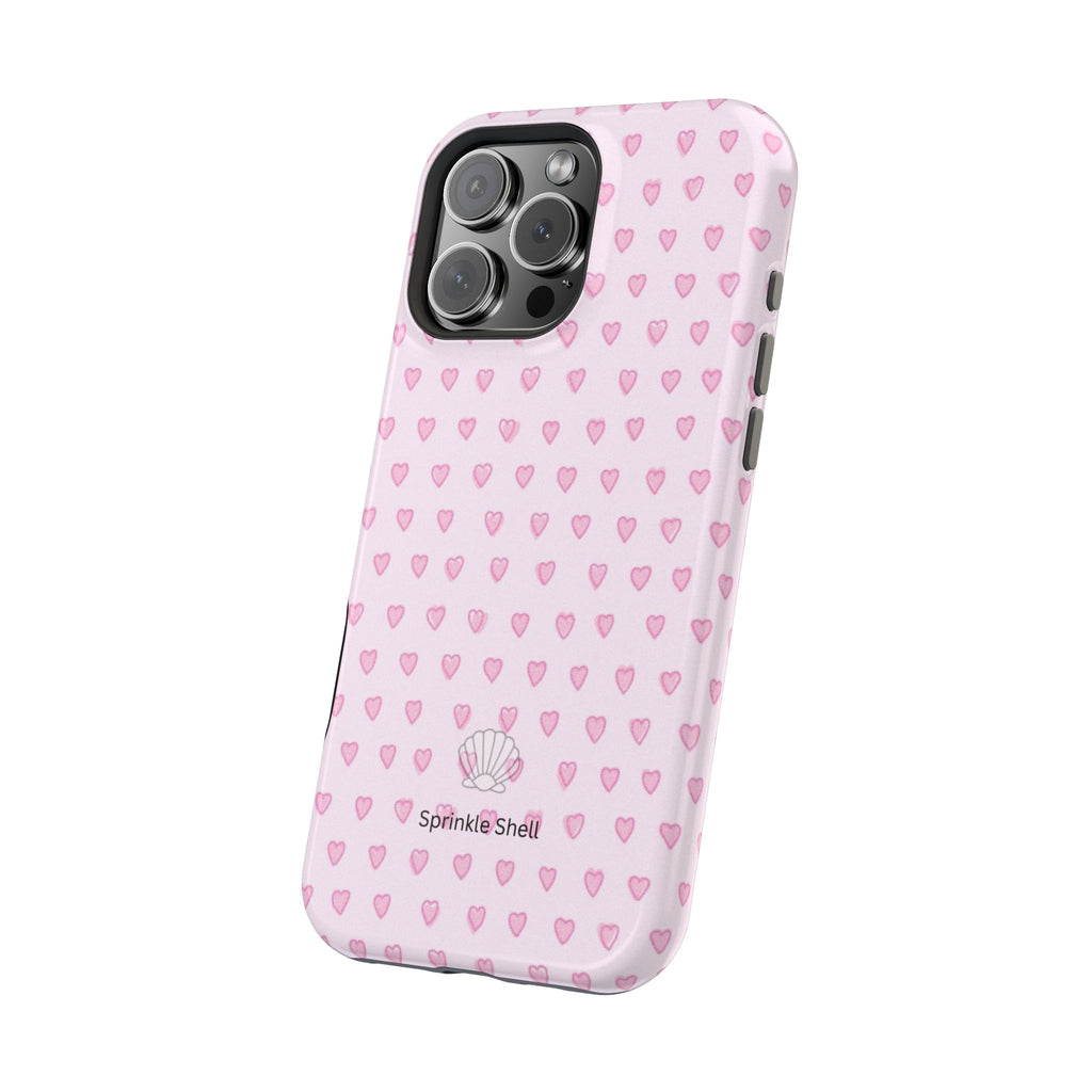 MagSafe pink hearts case