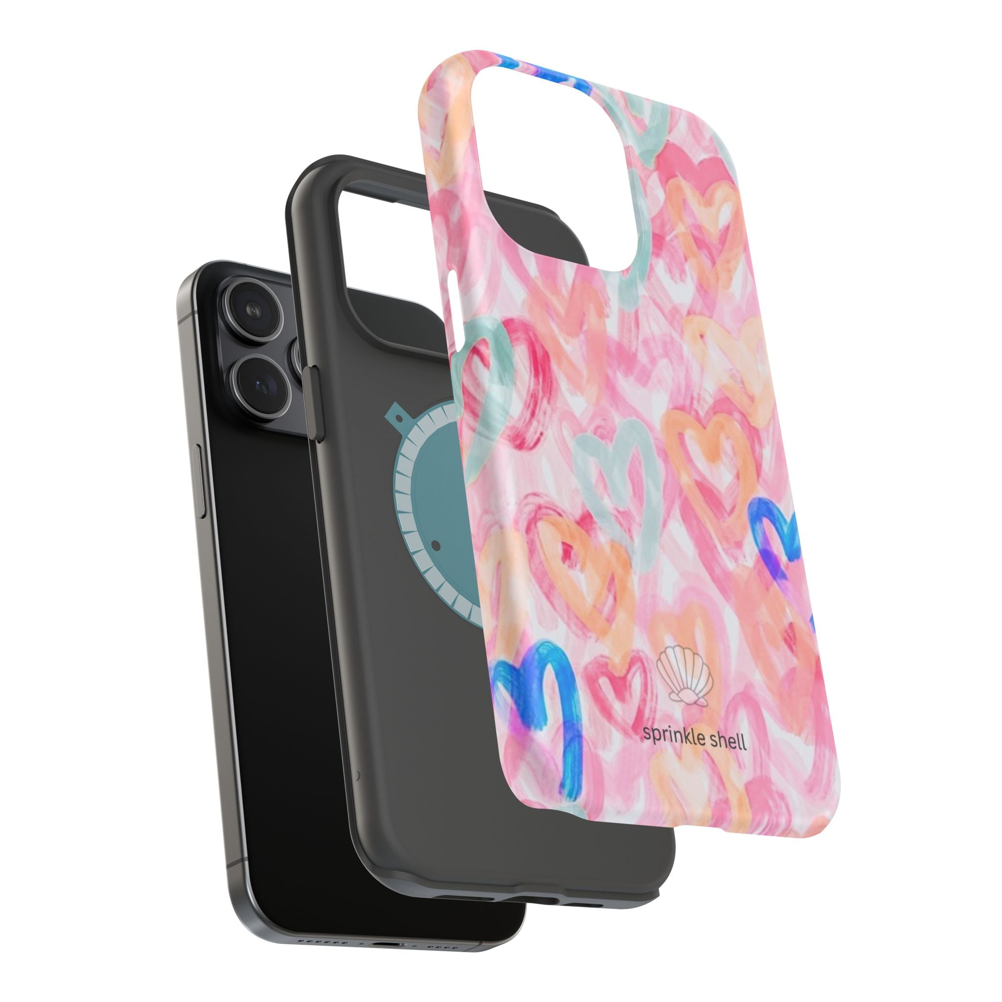 MagSafe rainbow hearts case