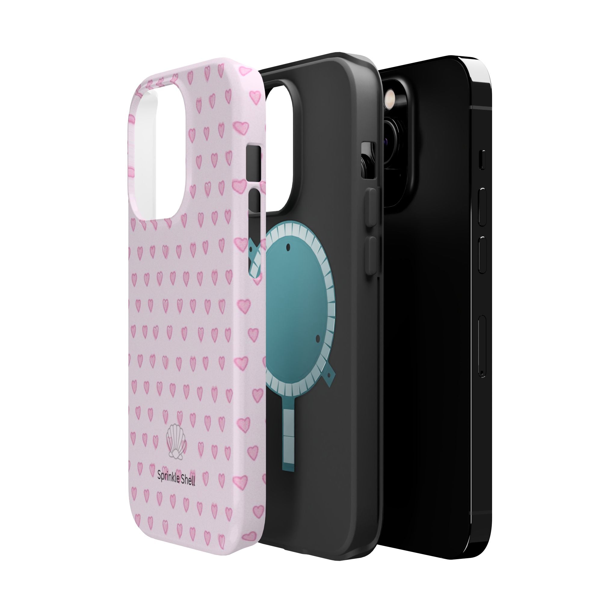 MagSafe pink hearts case