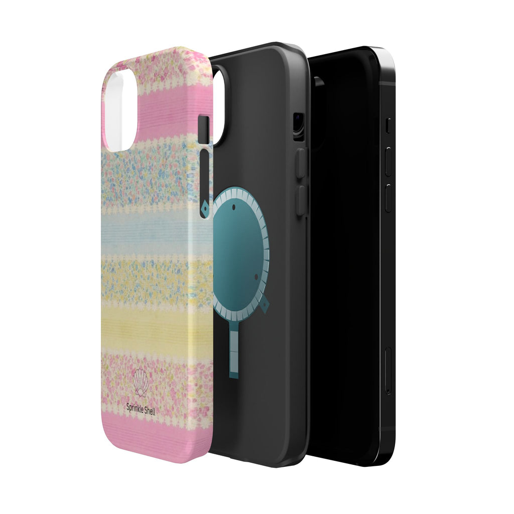 MagSafe pastel floral striped case