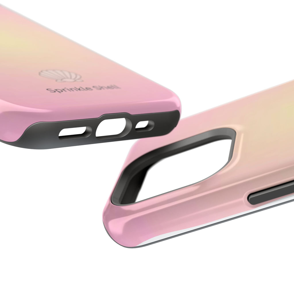 MagSafe light pink and yellow aura case