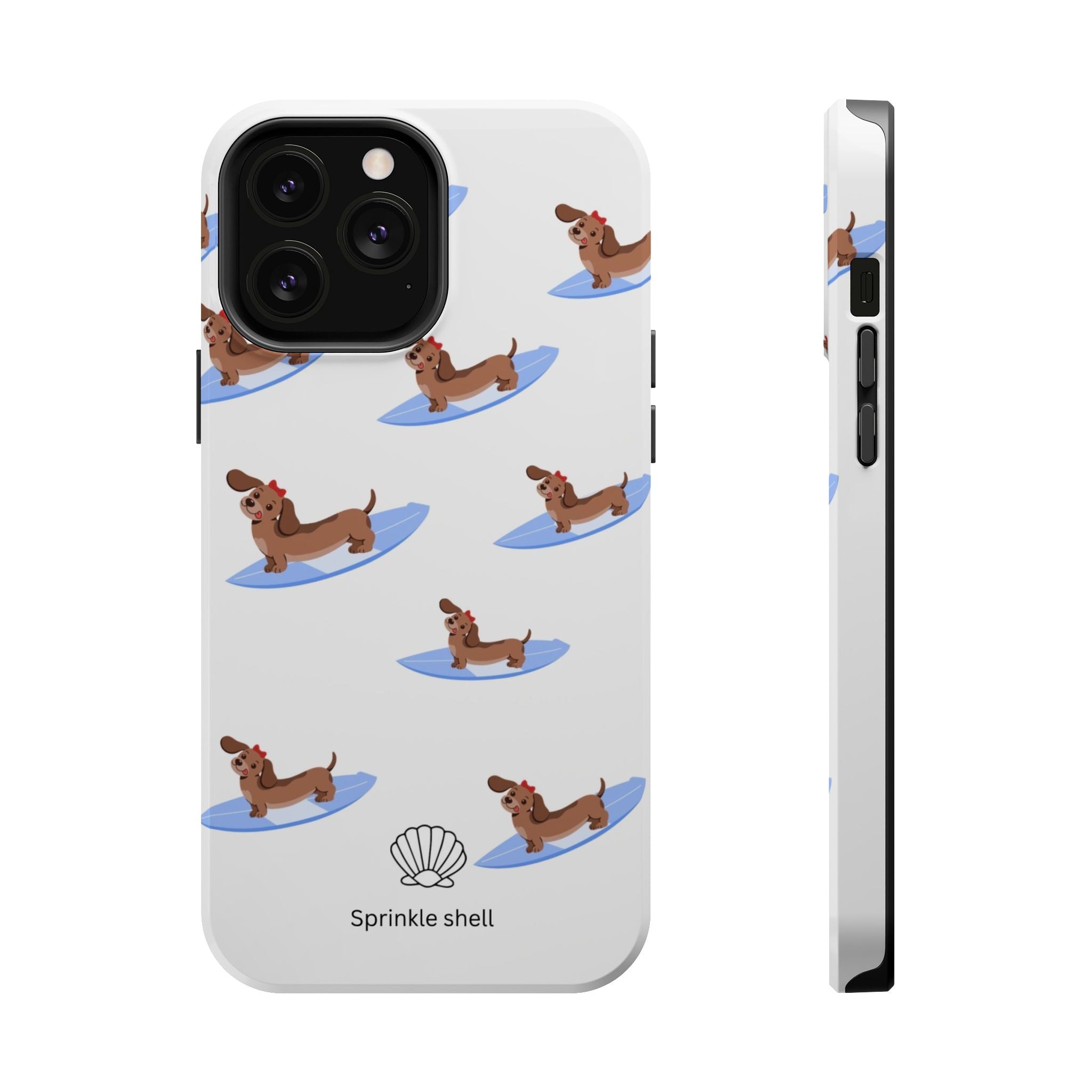 MagSafe surfing dachsund phone case