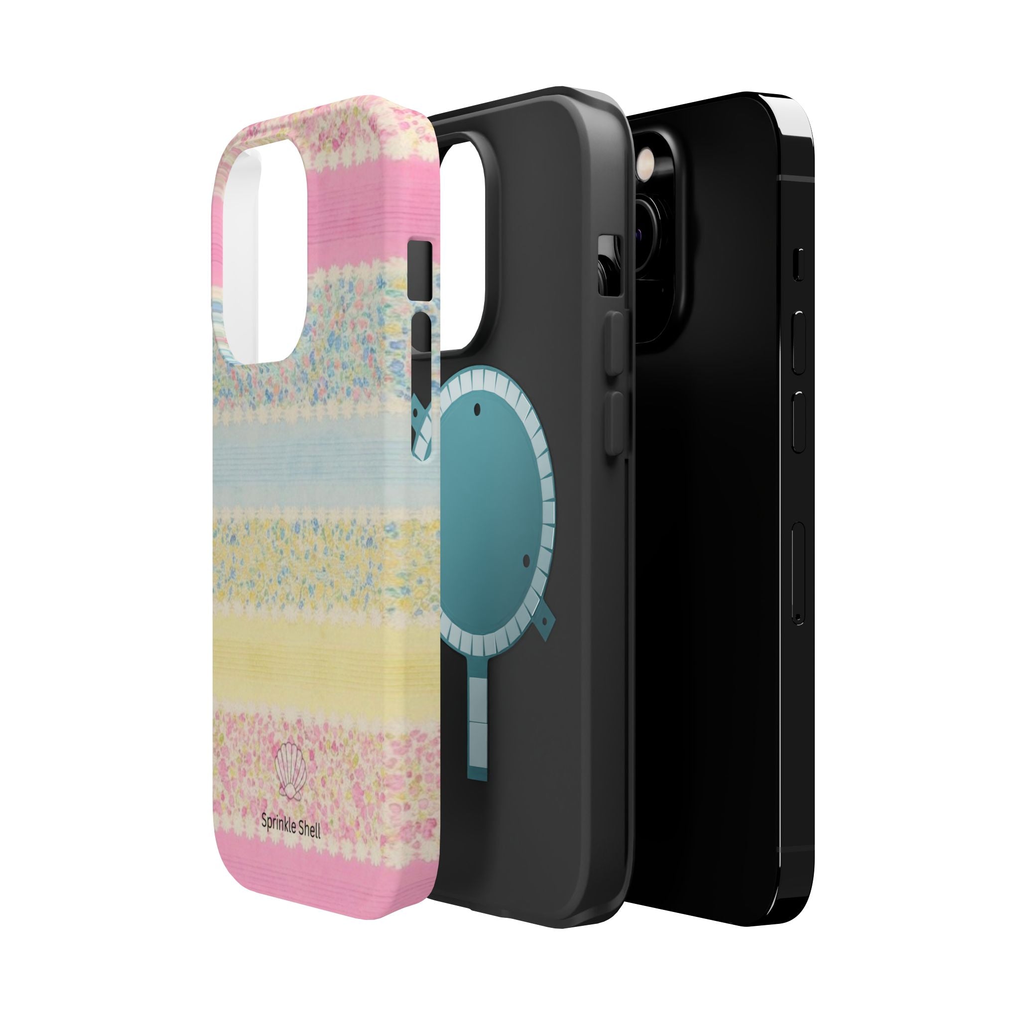 MagSafe pastel floral striped case