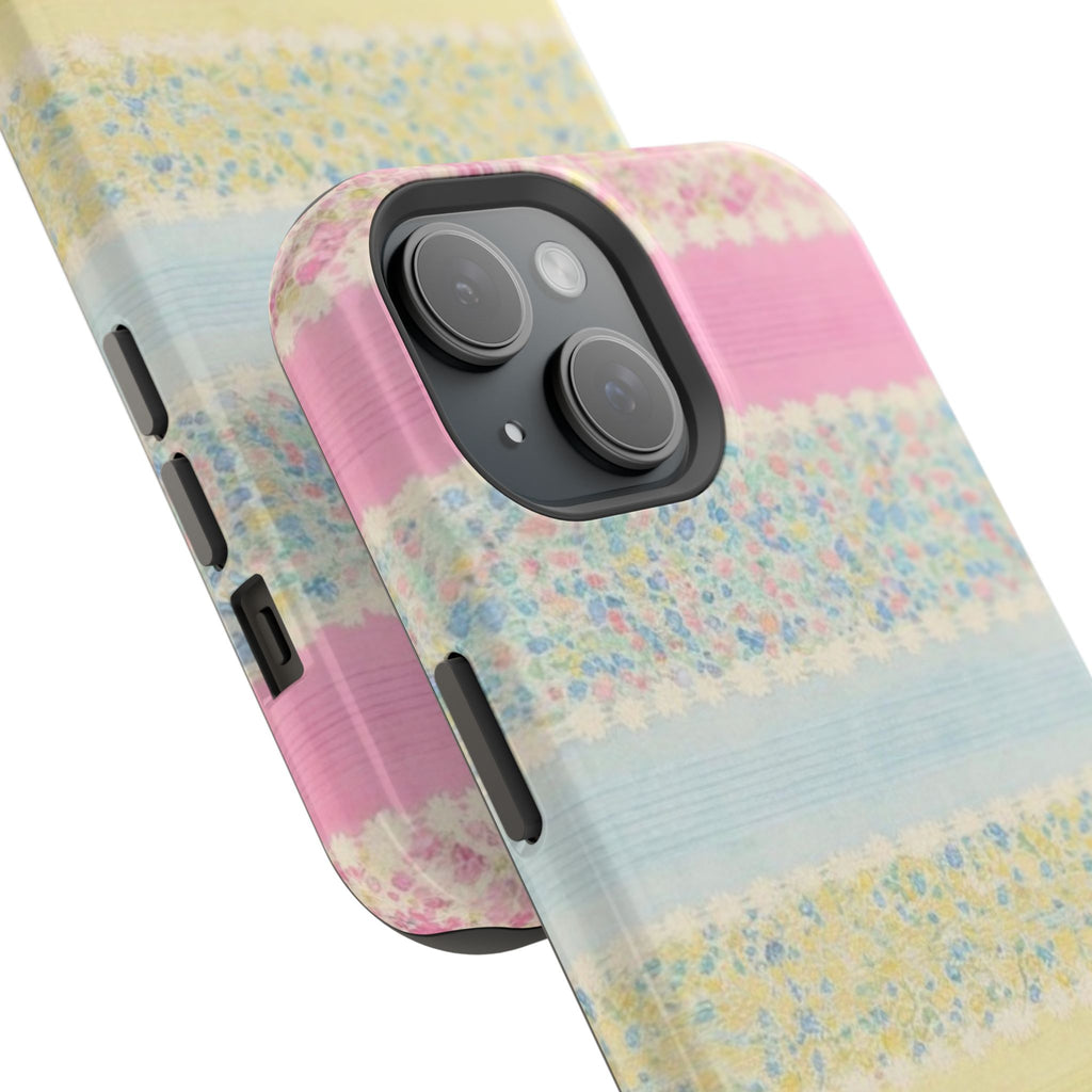 MagSafe pastel floral striped case