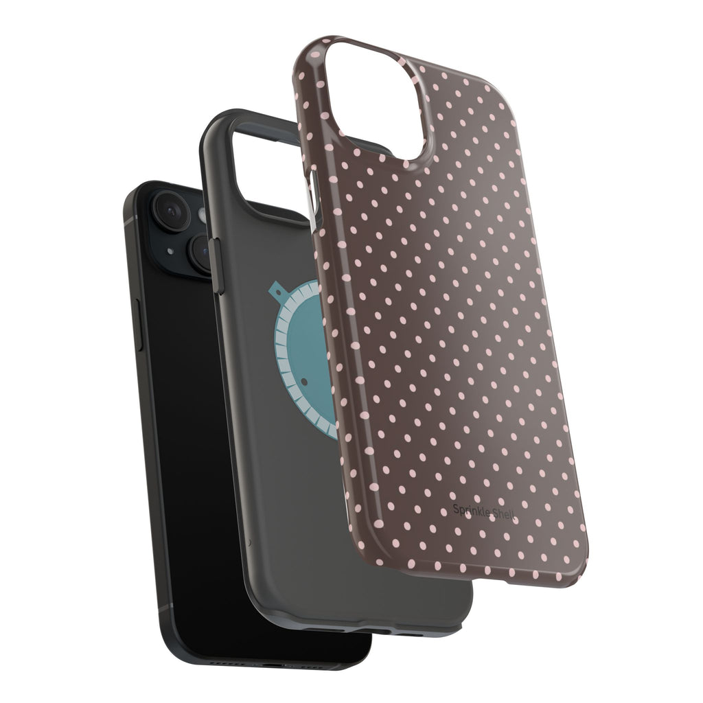 MagSafe Brown And Pink Polkadot Iphone Case