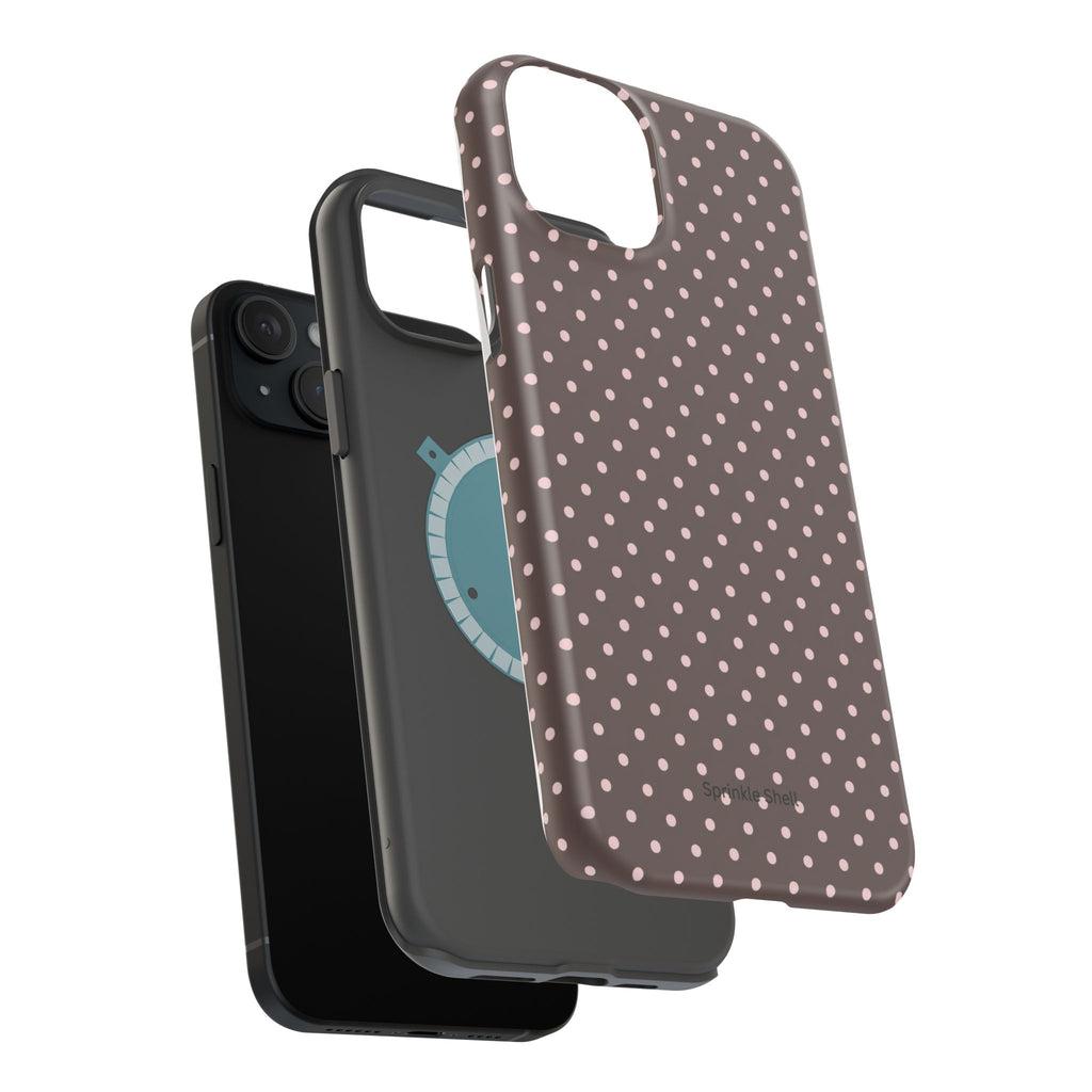 MagSafe Brown And Pink Polkadot Iphone Case