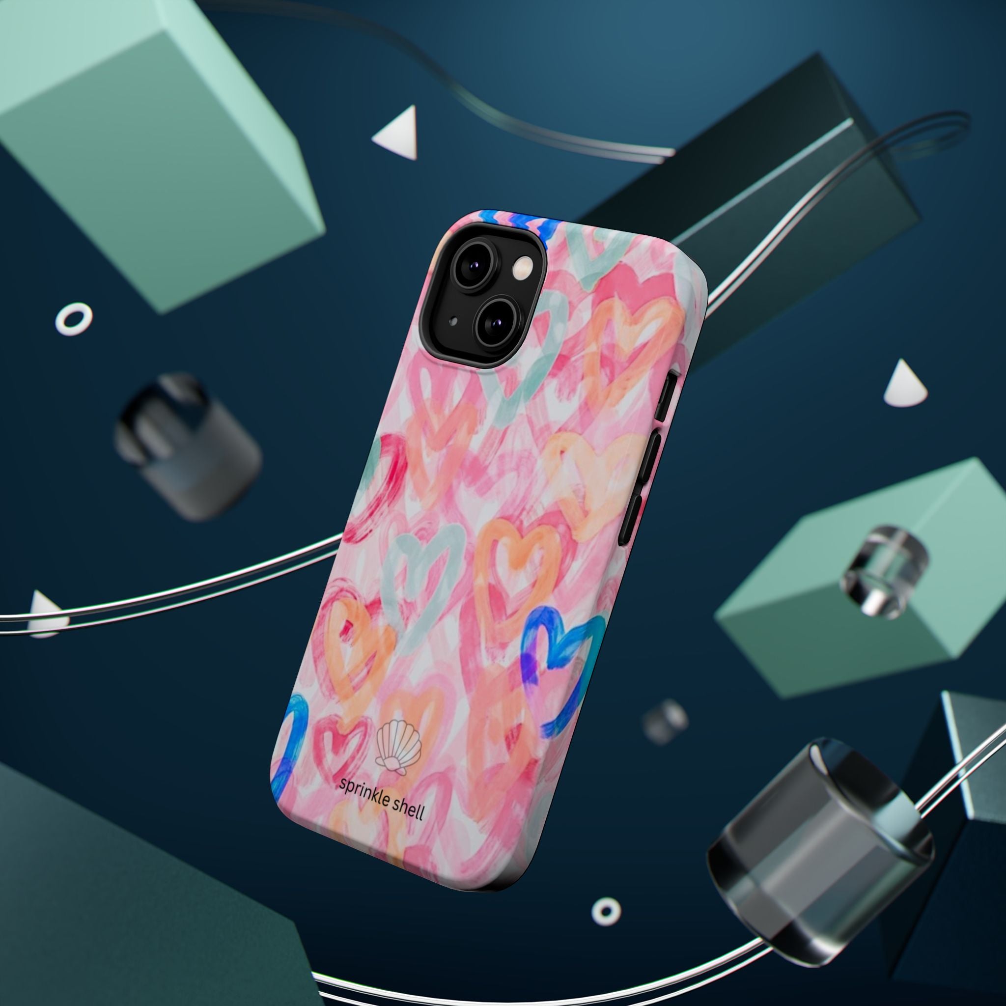 MagSafe rainbow hearts case