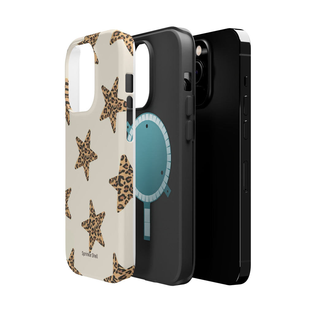 MagSafe Cheetah Print Stars iPhone Case