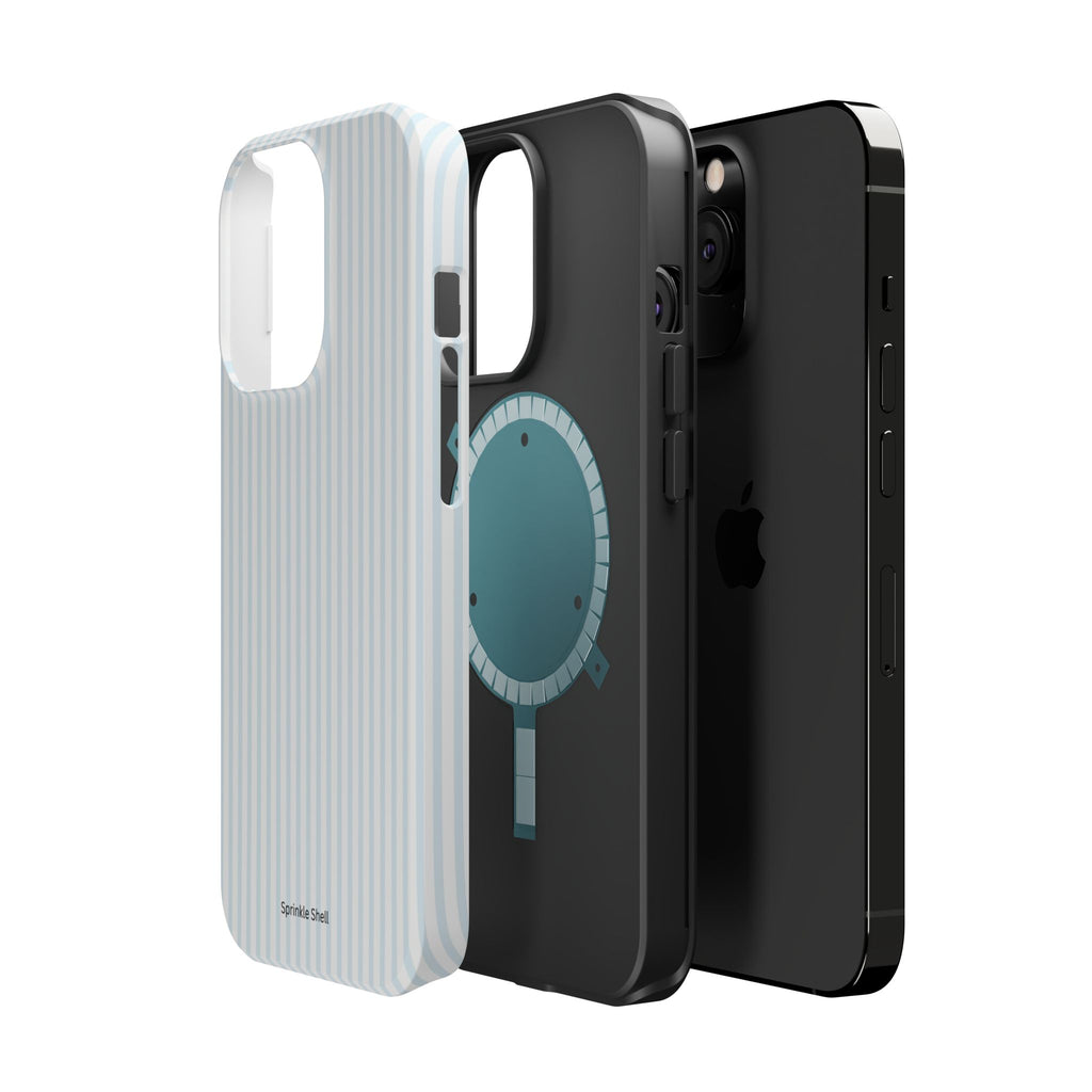 MagSafe light blue stripes iphone case