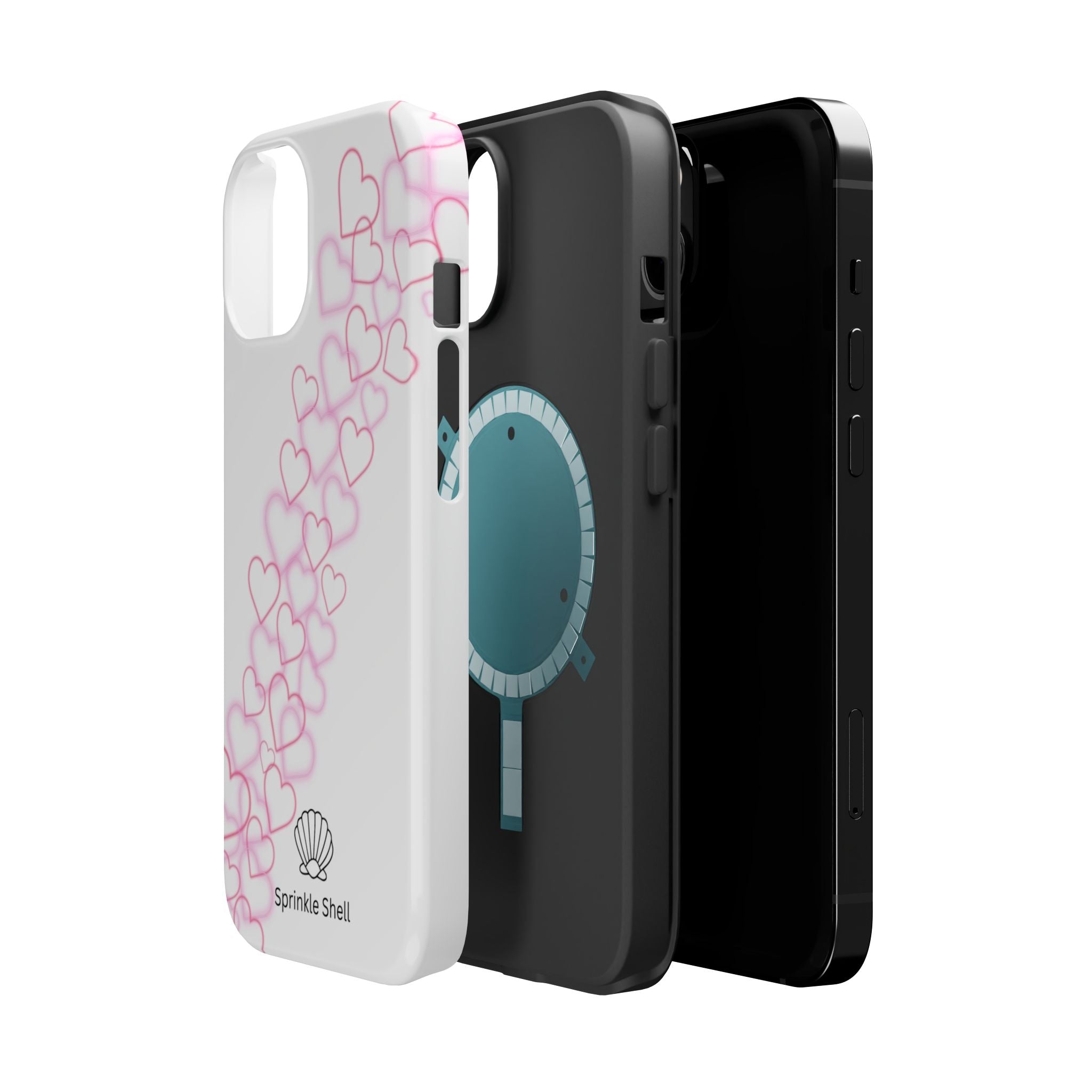 MagSafe pink hearts phone case