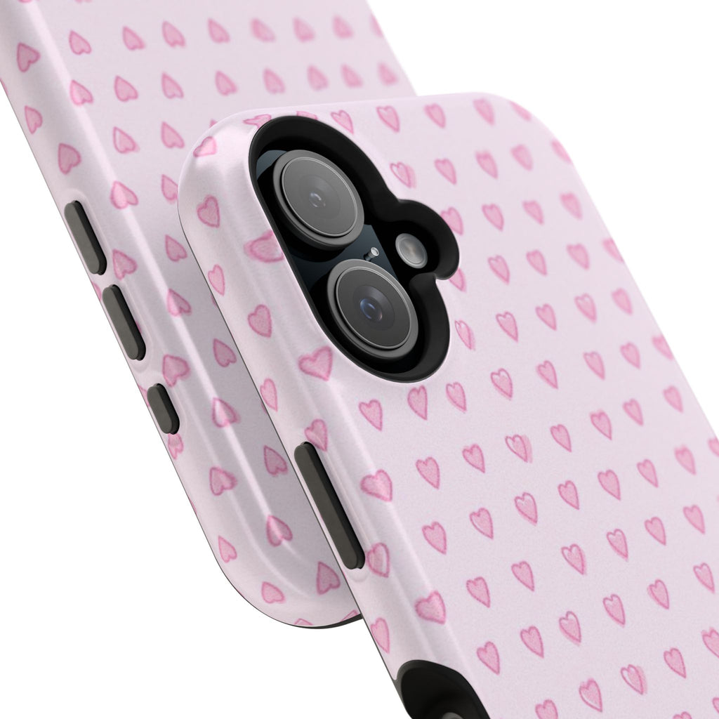 MagSafe pink hearts case