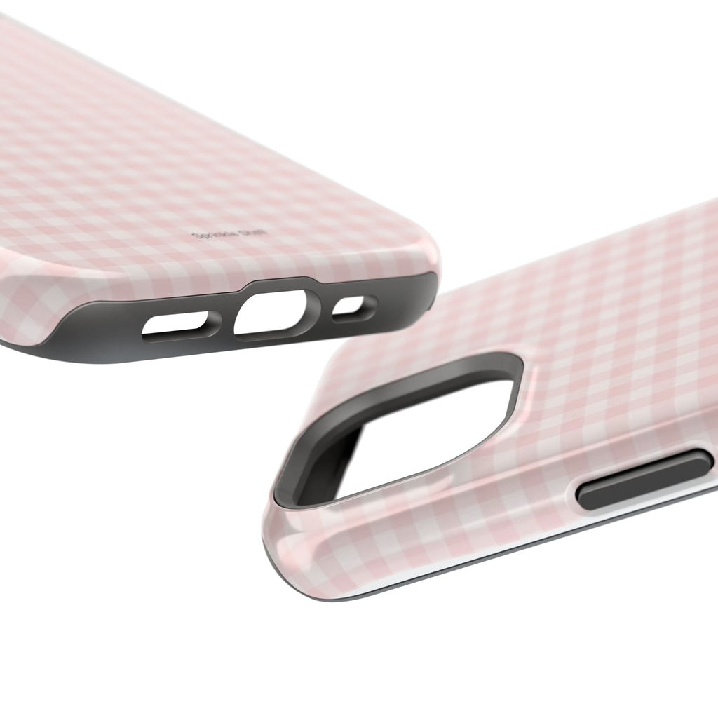 MagSafe light pink plaid case